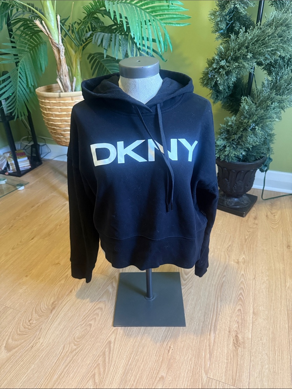 DKNY Sport Black Logo Hoodie Womens S